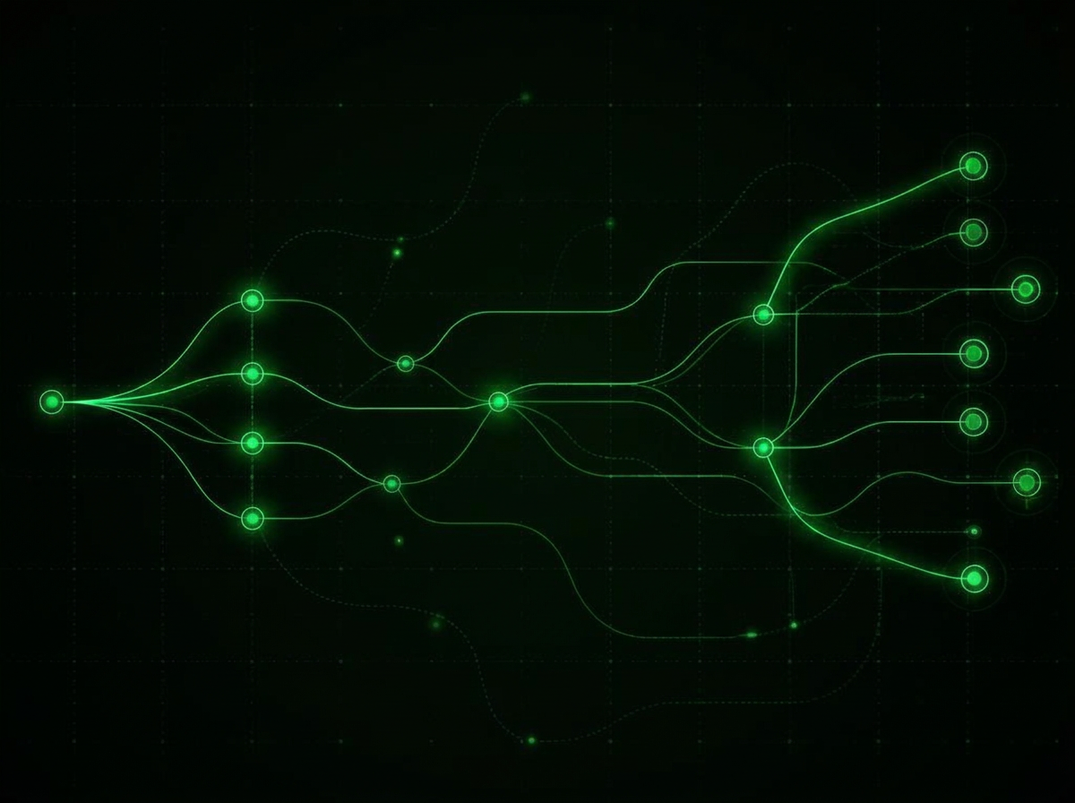 Diagram of Vertly correlating commits, reviews and CI runs